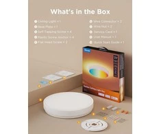 „Govee“ apvalus išmanusis lubinis šviestuvas | Pakankamai galingas LED šviestuvas | 4300 lm | 2700K–6500K | 2,4 GHz | „Wi-Fi“ + „BT“
