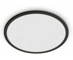 Lubinis šviestuvas Paviršinis LED šviestuvas PHILIPS SUPERSLIM, IP44, 18 W, 2700 K, 1500 lm, dimer., juodos sp., Ø29 cm