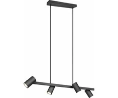 Lubinis šviestuvas None Trio Marley -riippuvalaisin 80 cm, 4-osainen, GU10, mattamusta