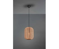 Lubinis šviestuvas Trio Runa -riippuvalaisin 35 cm, E27, mattamusta/sisal