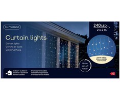 Lumineo curtain steady koristevaloverho ulkokäyttöön, 2 x 2 metriä