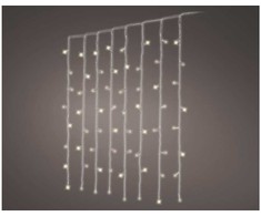 Lumineo curtain steady koristevaloverho ulkokäyttöön, 2 x 2 metriä