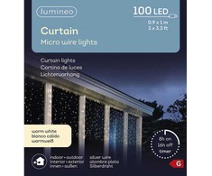 Lumineo Micro LED curtain koristevalosarja ulkokäyttöön, 90 x 100 cm