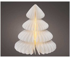 Lumineo paperikuusi valolla, 28 cm, lämmin valkoinen, paristokäyttöinen
