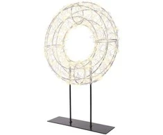 Lumineo pöytämallinen valokranssi, klassinen valkoinen