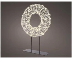 Lumineo pöytämallinen valokranssi, klassinen valkoinen