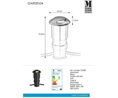 Įmontuojamas lauko šviestuvas Garden 24 IP44 Markslojd 0.8W 20Lm juodas