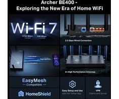TP-LINK | Archer BE400 BE6500 Dual-Band Wi-Fi 7 Maršrutizatorius | 802.11ax | Ethernet LAN (RJ-45) jungtys 4 | Mesh Support Yes | MU-MiMO Yes | No mobile broadband | Antenna type External