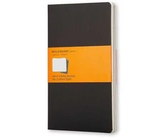 Užrašų knygutė Moleskine Cahier 9x14cm, linijomis, minkštu viršeliu, juodos spalvos