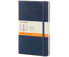 Užrašų knygutė Moleskine Classic 13x21cm, linijomis, kietu viršeliu,tamsiai mėlynos spalvos