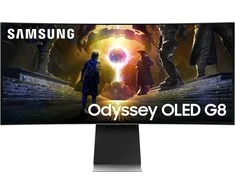 „Samsung Odyssey OLED G8 G85SD“, 34 colių žaidimų monitorius, 175 Hz, QD OLED, suderinamas su „FreeSync Premium Pro“ ir „G-SYNC“.