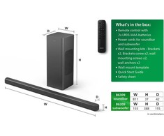 Namų kino sistema Philips 2.1 garso juosta su belaidžiu žemųjų dažnių garsiakalbiu tab6309/10