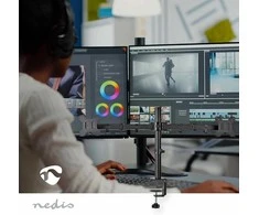 Laikiklis Nedis Dual Ekranas Desk Stand -pöytäjalka kahdelle näytölle