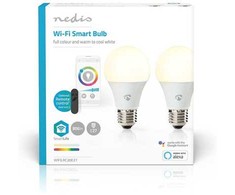 „Nedis WIFILRC20E27 Smartlife RGB E27“ 9 W LED lemputės, 2 vnt. pakuotėje