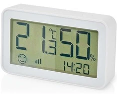 Oro drėkintuvas Nedis ZBSC30WT, Baltas, Patalpų higrometras, Patalpų termometras, Higrometras, Termometras, Higrometras, Termometras, Plastikinis, 0 - 95%