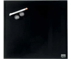 Nobo maža magnetinė stiklo lenta su sauso trynimo paviršiumi, 300 x 300 mm juoda