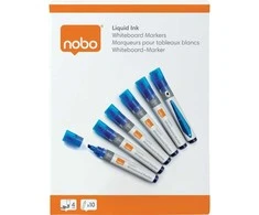 Nobo Liquid Ink -valkotaulukynät, viistokärki, sininen, 10 kpl
