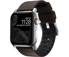 Nomad Active Strap Pro Brown, sidabrinis - Apple Watch 49mm/46mm/45mm/44mm/42mm
