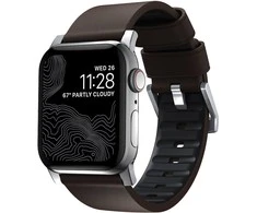 Nomad Active Strap Pro Brown, sidabrinis - Apple Watch 49mm/46mm/45mm/44mm/42mm