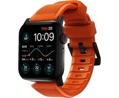 Dėklas Nomad Rugged Strap, oranžinis/juodas - AW Ultra 2/1 (49mm) 9/8/7 (45mm)/6/SE/5/4 (44mm)/3/2/1 (42mm)