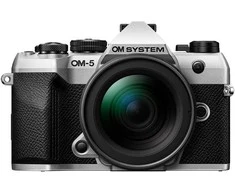 Om Digital Solutions OM-SYSTEM OM-5 Mark II järjestelmäkamera + 12-45mm F4.0 PRO objektiivi, hopea