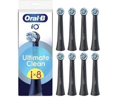Oral-B iO Ultimate Clean Juodas pakaitiniai šepetėliai, 8 vnt., juodi