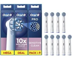 Braun „Oral-B Pro Sensitive Clean“, 9 vnt., Balta, Ypač minkšta, 49,05 g, 180 mm, 18 mm