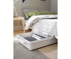 Orthex SmartStore -sängynaluslaatikko, valkoinen/kirkas, 60 L