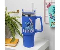 Paladone ABYstyle DISNEY Classics Stitch Mėlyna Sandarus Puodelis su Šiaudeliu | 900 ml