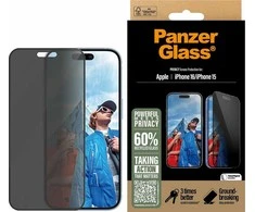 Panzer Glass PanzerGlass Ekrano apsauga | Apple | iPhone 16 / iPhone 15 | Stiklas | Juodas | Itin platus pritaikymas