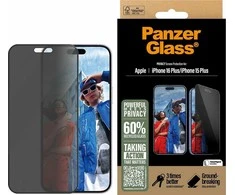 Panzer Glass PanzerGlass Ekrano apsauga | Apple | iPhone 16 Plus / iPhone 15 Plus | Grūdintas stiklas | Juodas | Itin platus pritaikymas