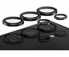 Panzer Glass Apsauginis stiklas 5D Samsung Galaxy S24 Ultra PanzerGlass Hoops kameros apsauga Hoop Optic Rings 1209 juodos spalvos