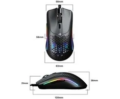 Glorious Model O 2 Mini žaidimų pelė, RGB – juodos spalvos