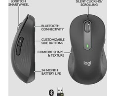 Pelė Logitech Signature M650 L LEFT -langaton hiiri, musta