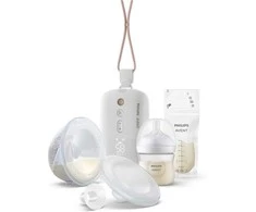 Philips Avent SCF543/11 Hands-free rintapumppu yhdellä keruukupilla + tuttipullo 125ml + 25 rintamaitopussia