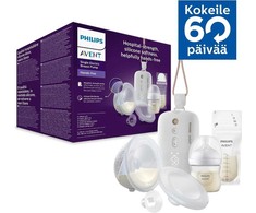 Philips Avent SCF543/11 Hands-free rintapumppu yhdellä keruukupilla + tuttipullo 125ml + 25 rintamaitopussia