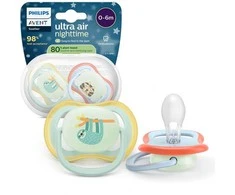 Philips Avent - Ultra air soother, Nighttime, 0-6m, light mėlynas/light žalias