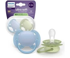Philips Avent - Ultra soft soother, 0-6m, Žalias/Mėlyna