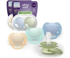 Philips Avent Ultra Soft tutti, 0–6 kk, 4 kpl, monivärinen