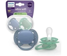 Philips Avent Ultra soft soother, 6-18m, Pilkas/Žalias