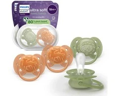 Philips Avent Ultra Soft tutti, yli 18 kk, 4 kpl, vihreä/oranssi