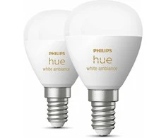 „Philips Hue Baltas Ambiance“ sferos dviguba pakuotė, E14, 470 lm