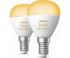 „Philips Hue Baltas Ambiance“ sferos dviguba pakuotė, E14, 470 lm