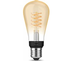 Philips Hue W 7.2W Filament ST64 E27 | E27 | 7 W | Minkštas baltas 2100K | Bluetooth ir Zigbee