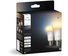 Philips Hue WA 1100 A60 2P EU | E27 | 8.1 W | Warm to cool baltas light | Bluetooth and Zigbee