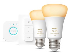 Philips Hue "White ambiance” pradžios rinkinys: 2 E27 išmaniosios lemputės (1100) + šviesos reguliatoriaus jungiklis
