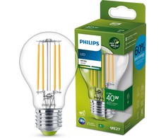 „Philips“ itin efektyvi LED lemputė, E27, 3000 K, 485 lm, skaidrus paviršius