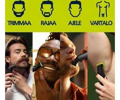 Barzdaskutė Philips OneBlade Pro 360 veidui + kūnui, QP6552/15, Juodos ir žalios spalvos