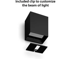 Sieninis šviestuvas Philips Hue WCA Resonate Outdoor Downward Wall Lantern, Juodas | 8 W | 2000-6500 Hue Baltas Color Ambiance