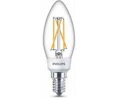 LED lemputė Philips Fil B35, 5W, E14, WW, 470-190-50lm